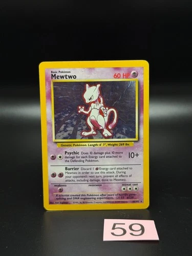 Pokémon TCG Mewtwo Base Set 10/102 Holo 1999-2000 Wizards Base Set Copyright