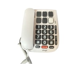 simpl PhotoDial 6 Corded Telephone Photo Dial Speakerphone White Trimline
