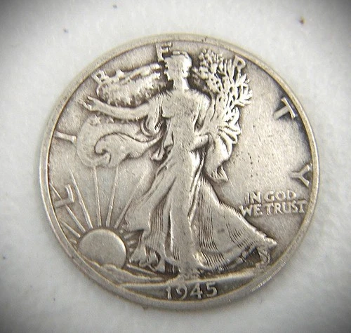 1945-D Liberty Walking Silver Half-Dollar, VERY FINE CONDTION, # 1150