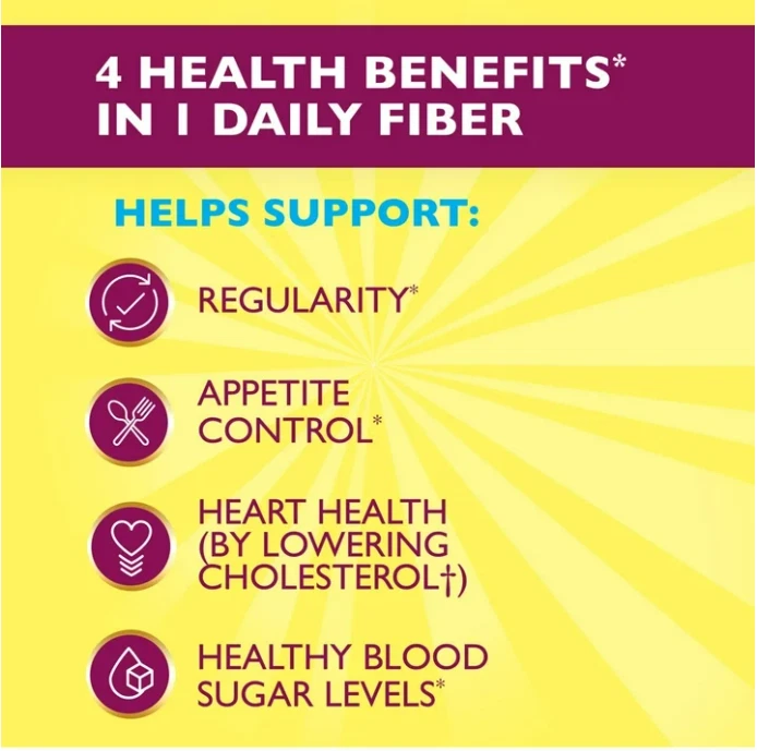 Suplemento de fibra Metamucil, fibra en polvo para digestivos sin azúcar 72 porciones Foto 2 de 4
