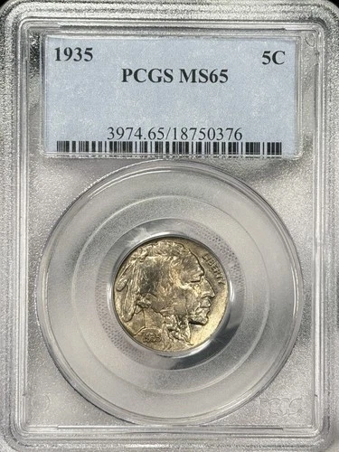 1935-P 5c Buffalo Nickel PCGS MS65 Indian Head Philadelphia US Coin!