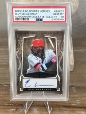 1/1 Elly De La Cruz Auto Gold Acetate PSA 10 GEM MINT 2025 Leaf Sports Heroes