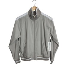 Athleta NEW Small Featherweight Stretch Sprint Track Jacket Birch Grey