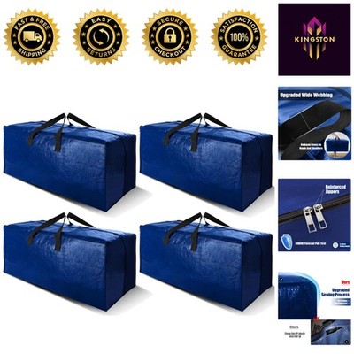 Durable 24 Gallon Moving Totes with Zippers and Straps   Space-Saving Solution