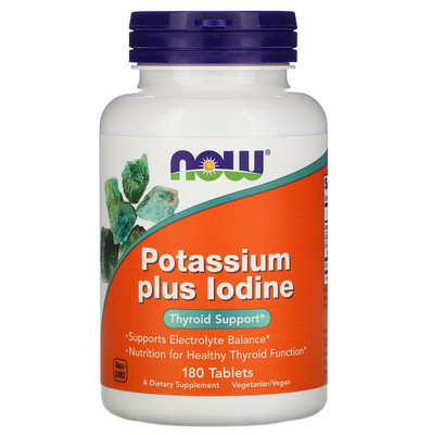 NOW Foods, Kalium plus Jod, 180 Tabletten