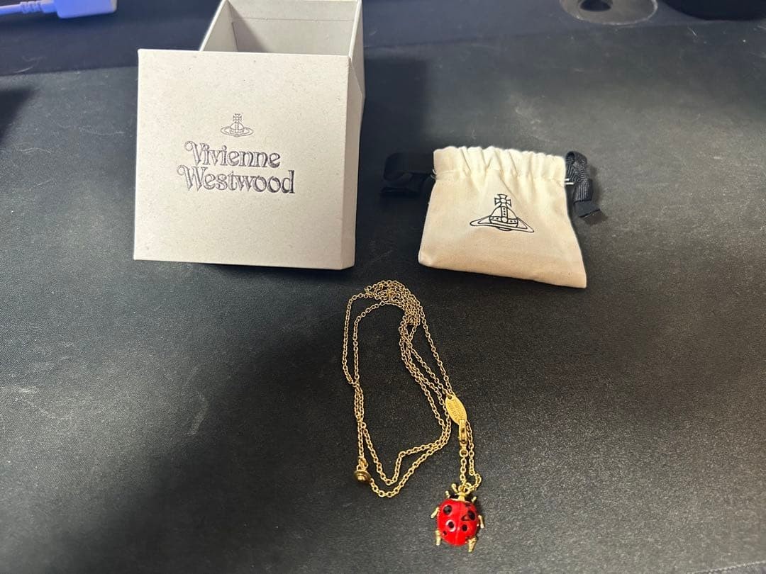 Vivienne Westwood Ladybug Orb Necklace Gold with Box Used | eBay