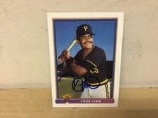 Jose Lind Autographed Card - 1991 Bowman Baseball - Pirates