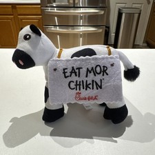 Chick-Fil-A Cow Plush Standing 6" Eat Mor Chikin Promotional 2024 Kids Meal Toy