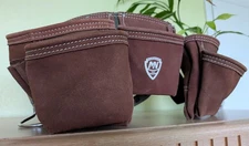 12 Pocket Handyman Apron Belt Brown Suede Leather McGuire Nicholas 1DM-495-2