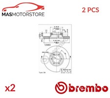 BREMSSCHEIBEN SATZ PAAR VORNE BREMBO 09771710 2PCS P NEU OE QUALITÄT