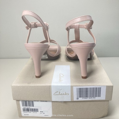 Clarks Womens Adriel Tevis Leather Slingback Cushion Insole Beige UK 5 Width D - Picture 3 of 13