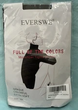 NEW Everswe Microfiber 80 Den Soft Opaque Tights TOTALLY BLACK S/M SEALED