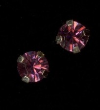 New 14K Solid Yellow Gold 3mm Round Purple Crystal CZ Solitaire Stud Earrings GP