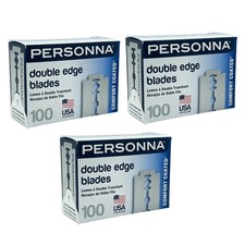 PERSONNA Barber Comfort Coated Double Edge Razor Blades 3Pack 300 Blade Made USA