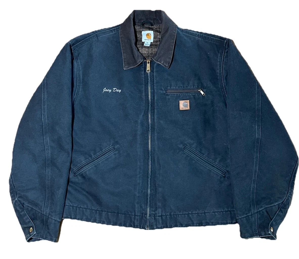 Men's Vintage Carhartt J97 BLK Detroit Jacket Canvas Blanket Lining Size X Large