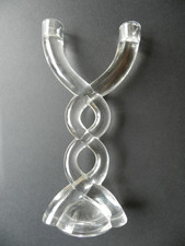 NACHTMANN MARC AUREL GERMANY TWISTED CRYSTAL 2 ARM CANDLESTICK HOLDER - 26CM