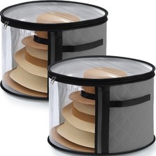 2 Pcs Oversized Clear Hat Storage Box for Women 16.5 x 10.4 Inch Cowboy Hat S...