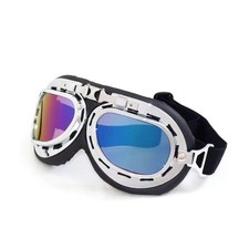 Bikerbrille im Retro Design Regenbogen Gläse...