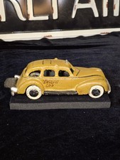 Vintage Arcade Hubley Cast Iron Metal 8" 1930'-40's Yellow Cab Taxi Car VGC