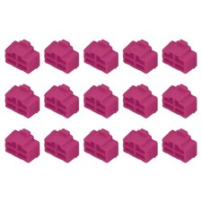 15pcs RJ45 Port Duct Covers Caps Plugs Protector for Laptop PC Ethernet Rose Red