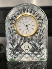 Waterford Vintage Small Arched Crystal Gold Rim Mantel Clock 3.5” Tall New Batt