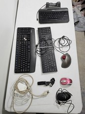 Keyboard And Mouse Lot Of 8 - Computer Accessories 3 Keyboards, 3 Mice, Router