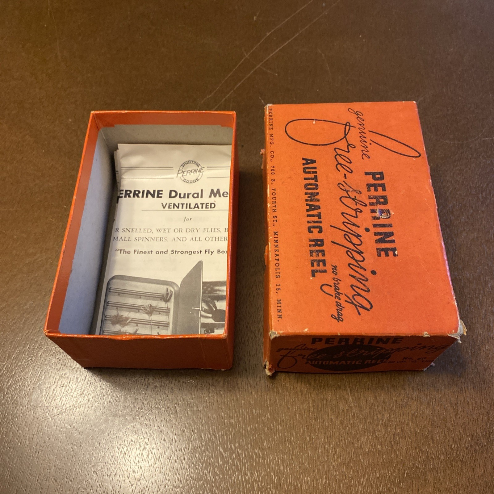 BOX ONLY VTG Perrine Mfg. Co. Free Stripping No. 80 Automatic Fly Fishing Reel