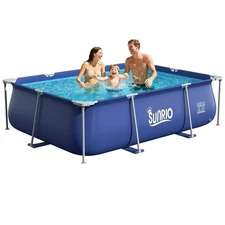 8'3"*5'*26" Rectangle Above Ground Swimming Pool Metal Frame Family Pool for ...