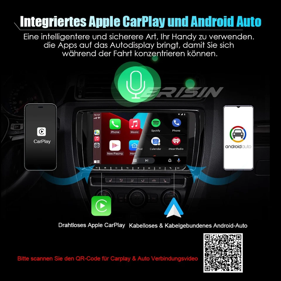 9" Android 14 GPS Autoradio Navi für VW Passat Polo Golf 5/6 Tiguan Bora T5 Seat - Bild 4 von 4