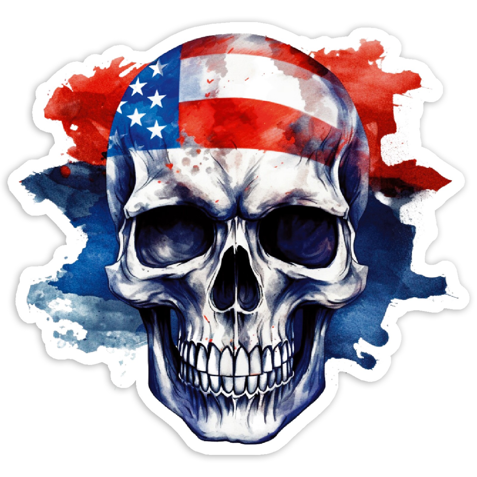American Flag Skull - Vinyl Decal Sticker - Car Window Laptop - ebn9348