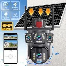 Solar Battery Powered Wireless WiFi Outdoor Pan/Tilt Home Security Camera System