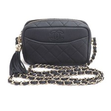 Chanel Matelasse Caviar Camera Shoulder Bag Women Black One Size