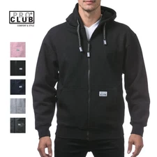PROCLUB MENS HEAVYWEIGHT FULL ZIPPER JACKET PRO CLUB HOODED ZIP UP HOODIE S-5XL