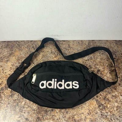 Adidas Originals Core Cross Body Fanny Pack Black Gold 2 Pocket