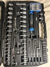 Gear Ratchet NAPA Mechanics Tool Socket Set Metric 69 Pieces pass through thru