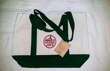 Trader Joe  s Bag Canvas Reusable Heavy Cotton Basic Style Shopping Green Large