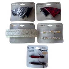 Vtg 80s 1980s Lot Riviera Hair Barrettes Clips Faux Tortoise Made France Retro