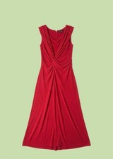 Champ Red Sleeveless Twist-Front Midi Dress