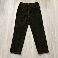 Lauren Ralph Lauren Pant Women Corduroy Olive Green Straight Leg Petite Size 12P