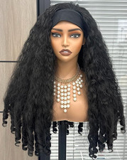 Wavy Curly Synthetic 4C Hair 1B Black, 22 Inch