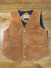 Paragraff Jacket Mens Size Small Brown Leather Vest Waist Coat Western V Neck