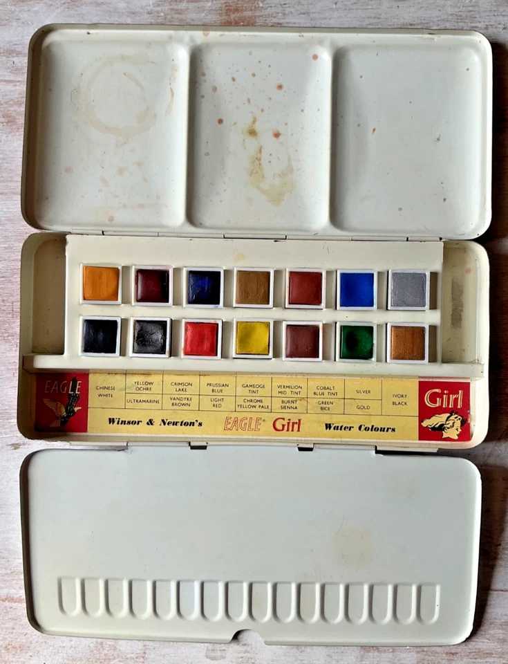 Winsor & Newton Water Colour Paint Box Tin Scarce Eagle Girl issue 1950’s - Image 2 of 4