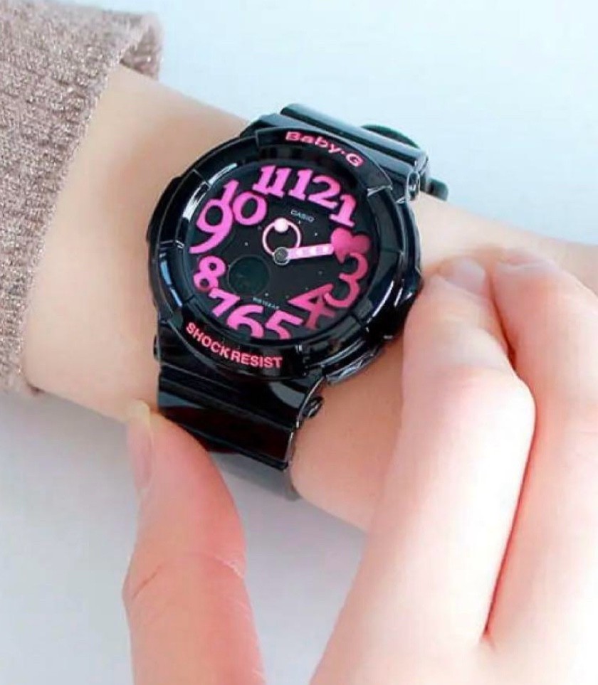 【新品未使用】CASIO BABY-G BGA-130TR-7BJF CASIO Baby-G Kawaii Black & Pink & Heart wristwatch analog