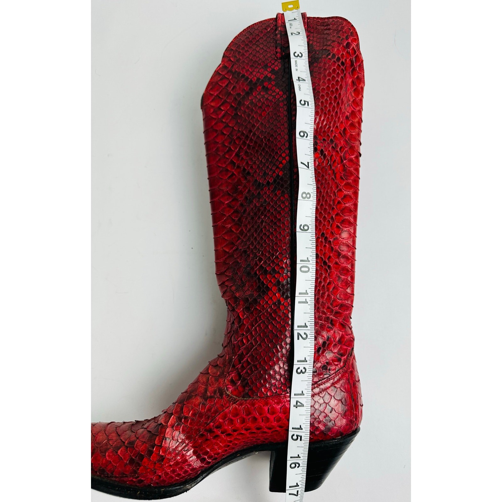 Vtg Larry Mahan Black Label Python Snakeskin Cowb… - image 10