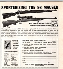 1967 Print Ad Williams Gun Sight Co Sporterizing the 98 Mauser