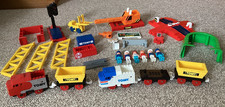 VINTAGE 1980's Tomy Train Set Lot - Trains, Figures, Crane, etc