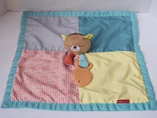 Skip Hop Bear Baby Security Blanket Lovey Cub Fish Teether Squeaker 2017 14"