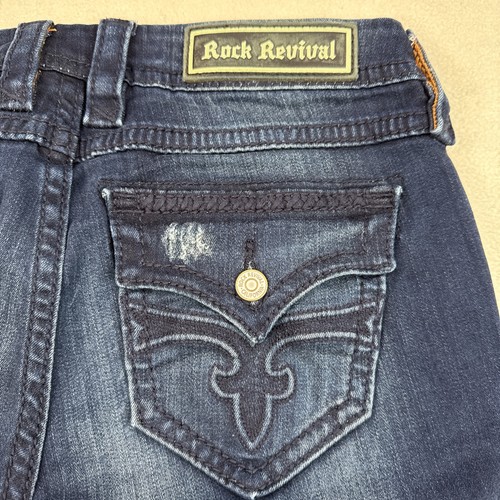 Jeans skinny donna Rock Revival Kate taglia 31 denim tasca patta ricamato - Foto 3 di 19