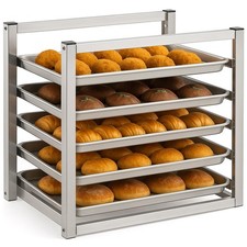 Blulu 5 Tier Wall Mounted Sheet Bun Pan Rack 21 x 13 x 18 Fits 5 Half Size