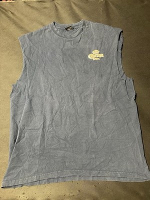 Corona Extra Blue Graphic Print Logo Cotton Men's T-Shirt Sleeveless 2XL